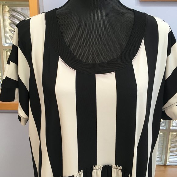 Tekbika by Alembika Black and White Stripe Dress Size 3 - Picture 3 of 11